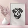 Rottweiler Digital Drawing In SVG, PNG, PDF And DXF Formats