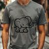 Free Standing Elephant Digital Drawing - SVG