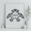 Artistic Sea Turtle Wearing Glasses SVG