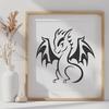 Dragon Digital Drawing In SVG, PNG, PDF And DXF File Formats