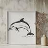 Unique Dolphin Digital Drawing SVG - Free Download