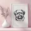 Free SVG Design for Pet Lovers - Adorable Animal Portrait A small, fluffy dog breed's head, rendered in vector format for digital design.