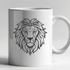 Lion Drawing In SVG, PNG, PDF And DXF File Formats