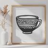 Unique Coffee Cup Printable Image DXF - Free Download