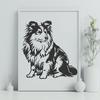 Stunning Sitting Shetland Sheepdog Clipart