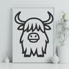 Standing Highland Cow Printable Artwork - SVG Free Download