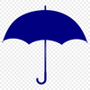 Compact Rain Umbrella Silhouette Icon A simple outline illustration of a compact umbrella against a rainy background.