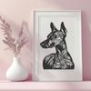 Unique Doberman Pinscher - Glowforge SVG