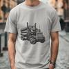 Semi Truck Drawing In SVG, PNG, PDF And DXF File Formats