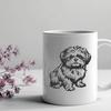 Beautiful Sitting Shih Tzu Vector Drawing