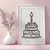 Birthday Cake Vector Craft File In PDF File Format For Free Download