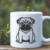 Unique Pug Digital Drawing In DXF For Free Download