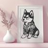 Shiba Inu Stencil In PNG File Format For Free Download