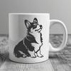 Sitting Welsh Corgi Drawing - Free PNG