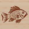 A detailed illustration of a freshwater fish, specifically the Crappie species.