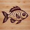 A simple line drawing of a freshwater fish species known as the White Crappie.