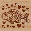 Wild Crappie Design with Sweet Accents A simple vector design featuring a wild crappie with cute heart accents.