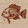 A vector illustration of a freshwater fish with distinctive features.