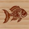 Crappie Vector Art A detailed illustration of a freshwater fish with a rounded body and long fins.