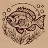 Freshwater Fish Design SVG A detailed illustration of a freshwater crappie fish with distinctive features.