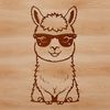 Whimsical Alpaca SVG An alpaca wearing sunglasses in a playful, vector illustration style.