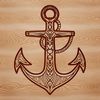 Anchor Clip Art Vector Design An anchor with a rope wrapped around it, symbolizing navigation and sailing.