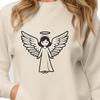 Beautiful Vector Angel Graphic A stylized illustration of a traditional angel character in vector format, suitable for digital and print applications.