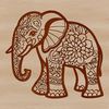 Intricate Elephant Design Vector A detailed illustration of a majestic elephant with intricate design elements.