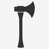 A high-quality vector illustration of a traditional axe head and handle.
