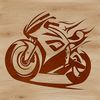 A 2D vector illustration of a motorbike with sleek design.