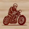 An SVG design of a motorbike with clean lines and precise details.