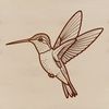 Stylized Bird Silhouette Design A vector graphic design featuring a stylized hummingbird silhouette against a simple background.