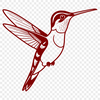 Whimsical Bird Illustration Design Vector graphic design of a hummingbird with intricate details.