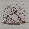 An illustrated vector graphic of a duck in outline style for digital designs.