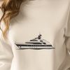 Simple Nautical Illustration A stylized illustration of a boat with clean lines and minimal details.