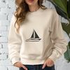 Simple Sailboat Vector Design A minimalist illustration of a sailboat with simple lines and shapes.