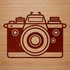 Photography Equipment Symbol A stylized representation of a photography equipment icon.