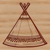 Simple Camping Illustration A simple, illustrated tent with a sloping roof and open flaps.