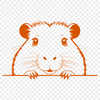 Cute Rodent in the Wild Close-up vector illustration of a capybara peeking out from behind a tree trunk.