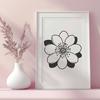 Blooming Cherry Blossom Illustration A vector illustration of a blooming cherry blossom with delicate petals and a small stem.