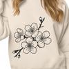 Beautiful Cherry Blossom Floral Design A detailed vector representation of a single cherry blossom flower with delicate petals.