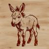 A standing donkey, depicted in simple vector lines, suitable for various graphic design applications.