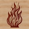 A stylized flame shape made from intricate vector lines, suitable for graphic design projects.