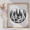 Nature's Beauty Illustrated A detailed illustration of a forest landscape featuring multiple trees in various stages of growth.