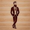 Simple Man SVG Icon A simple line drawing of a male figure with a beard.