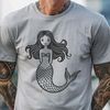 Enchanting Sea Nymph Illustration A mythical sea creature depicted in a detailed illustration.