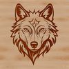 Free Vector Art of a Beautiful Wolf's Face A graphic representation of a wild animal's face, created using SVG format for versatility in design applications.