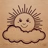 An SVG graphic representation of the sun with a simple design.