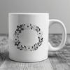 A floral design made up of intertwining flowers and leaves forming a circular shape, suitable for vector art projects.