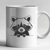 Mischief in the Woods SVG Raccoon peeking out from behind a tree in simple vector design